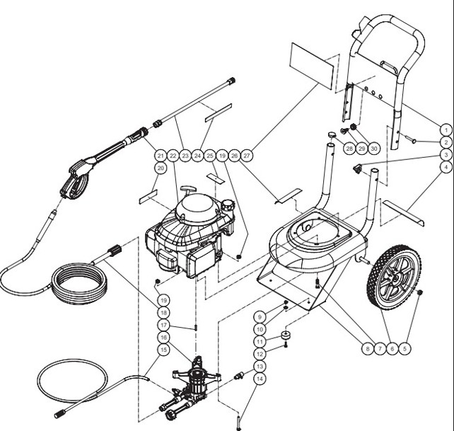MITM CV-3000 pressure washer replacement parts